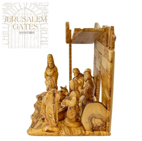 Simple Olive Wood Nativity Set